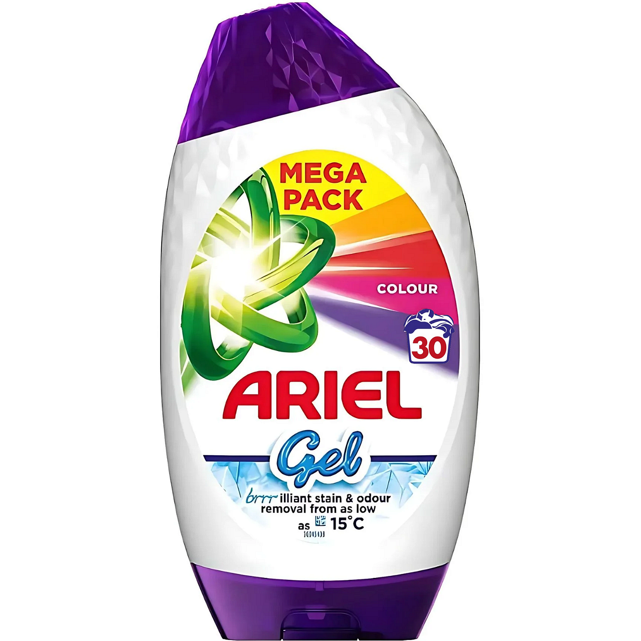 Ariel Colour Gel Cold Wash Гел за пране, 1-050 л, 30 пранета ...