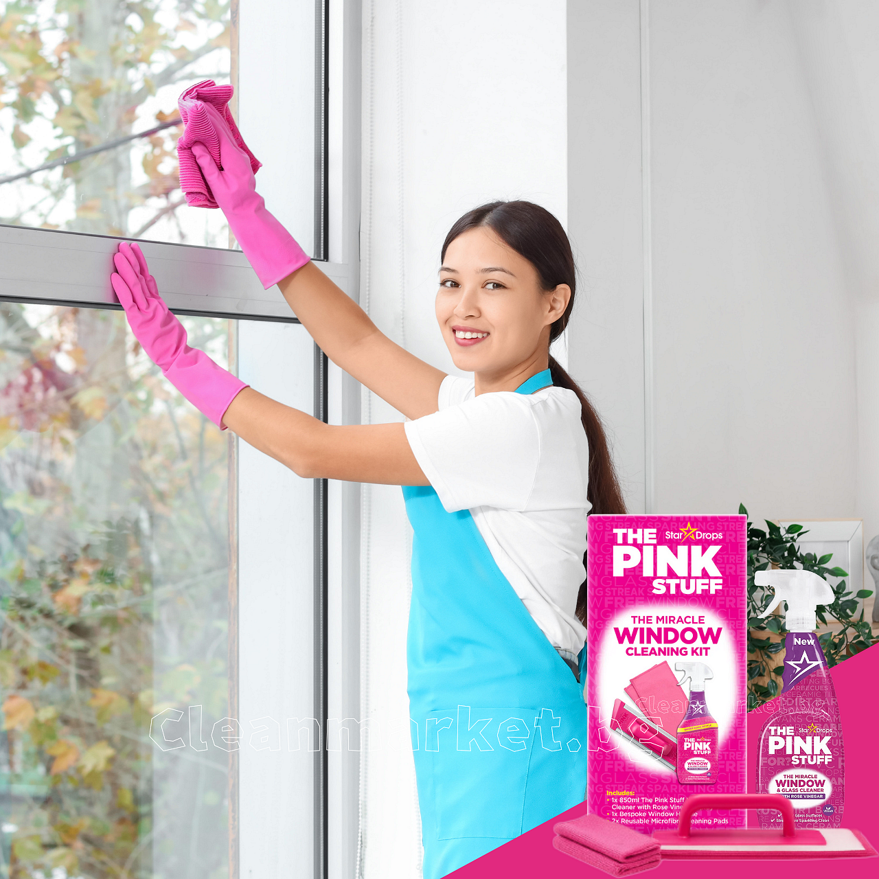 The Pink Stuff, Miracle Window Cleaning Kit | Cleanmarket.bg